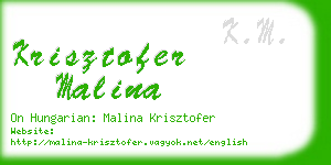 krisztofer malina business card